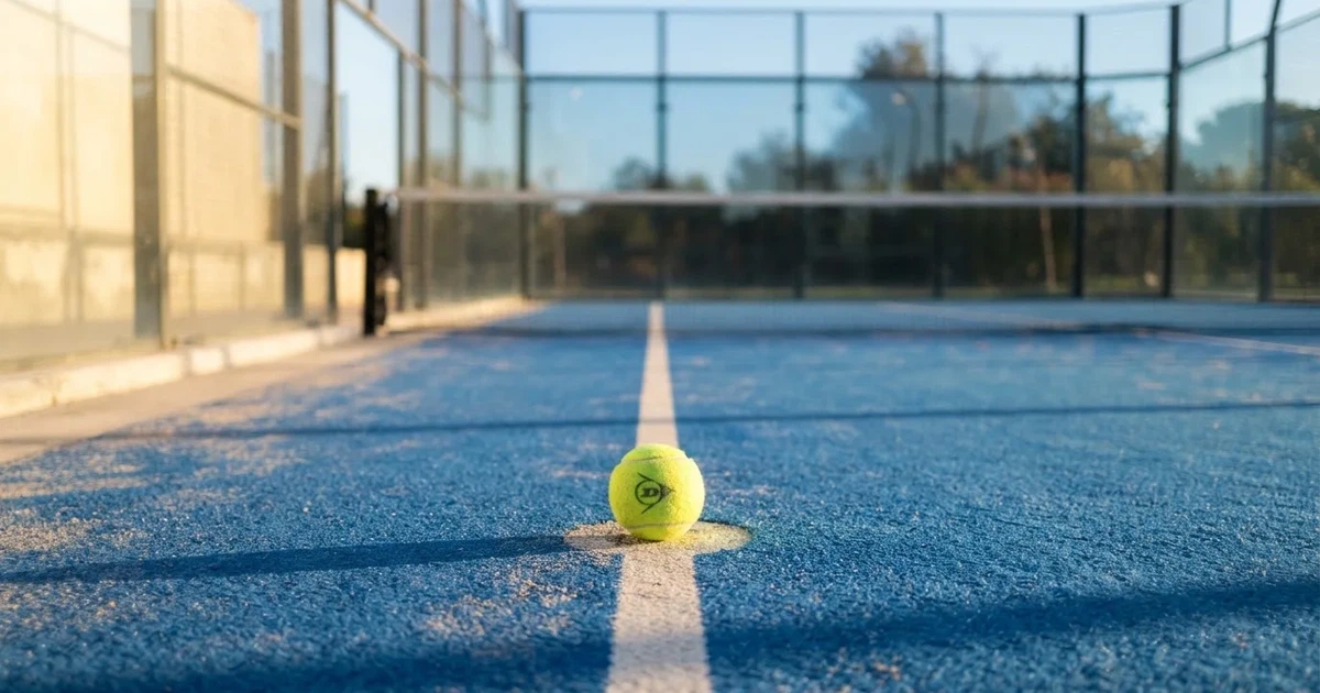 A ball on the centre spot of a grass pitch in morning light